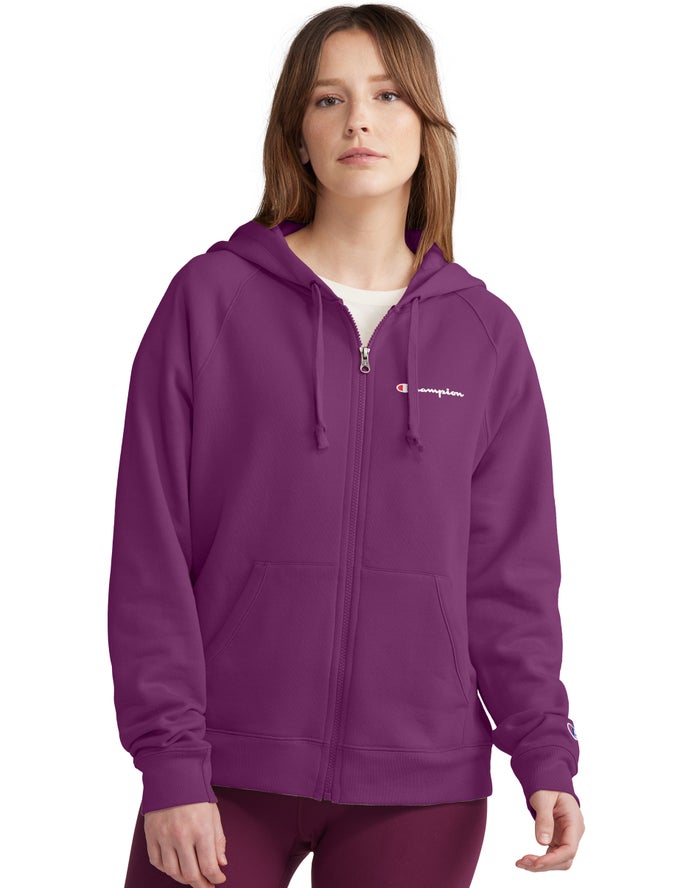 Sudadera Con Capucha Champion Mujer - Powerblend Fleece Full Zip ( Moradas Oscuro ) 5263894-JR